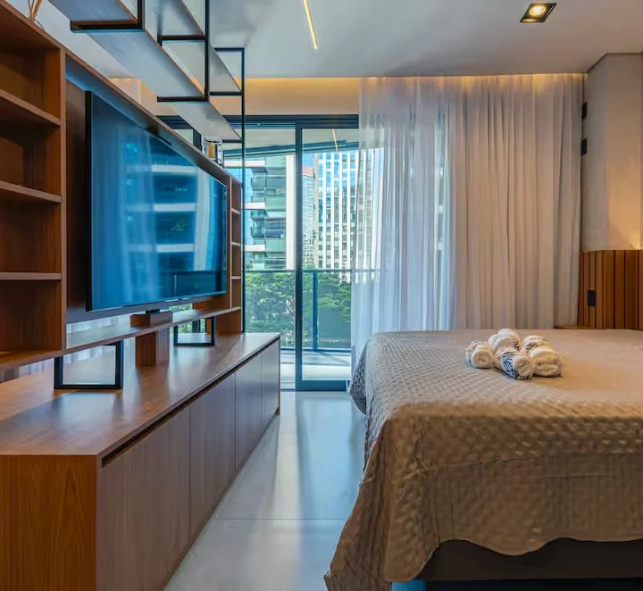 Quarto preparado para hospedagem